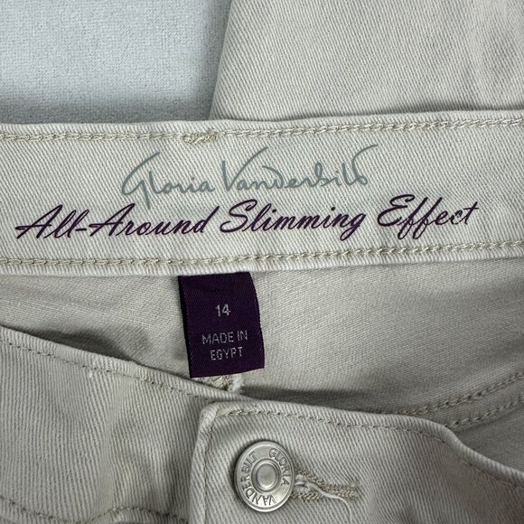 Gloria Vanderbilt Amanda All Around Slimming Beige Capri Pants Size 14 - Picture 3 of 6